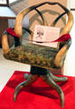 Horn chair given President Rutherford B. Hayes during visit to a Fair in Kansas at Hayes Museum. Fremont, OH.