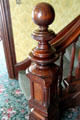 Staircase newel post in John Wright Mansion at Historic Lyme Village Museum. Bellevue, OH.