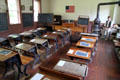 Interior of Merry one-room school at Historic Lyme Village Museum. Bellevue, OH.