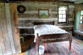 Interior of Annie Brown Log Home at Historic Lyme Village Museum. Bellevue, OH.