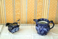 Blue transfer pitchers in dining room of Monroe House at Oberlin Heritage Center. Oberlin, OH.
