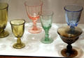 Colored Tiffin goblets at Tiffin Glass Museum. Tiffin, OH.