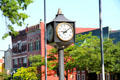 Middle Ave. streetscape with Wooster & Fortress buildings plus Elyria street clock. Elyria, OH.