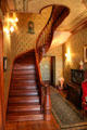 Black walnut spiral staircase at Ida Saxton McKinley Historic House. Canton, OH.