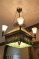 Fringed glass ceiling light fixture at Ida Saxton McKinley Historic House. Canton, OH.