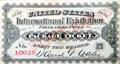 Ticket to United States International Exhibition in Philadelphia at McKinley Presidential Library & Museum. Canton, OH.