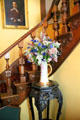 Flower arrangement & staircase at Hower House. Akron, OH.