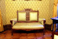 Eastlake style settee in parlor at Hower House. Akron, OH.