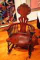 Wooden rocking chair with head rest at Hower House. Akron, OH