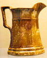 Rockingham paneled pitcher with brown & yellow mottled glaze at Museum of Ceramics. East Liverpool, OH.
