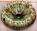 Shell pattern spittoon with majolica-type glaze at Museum of Ceramics. East Liverpool, OH.