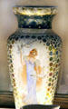 Juno vase with hand applied dots attrib. Homer Laughlin at Museum of Ceramics. East Liverpool, OH.