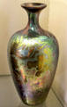 Sicardo vase with iridescent colors by Sicard Weller of S.A. Weller Pottery Co. at Mathews House Museum. Zanesville, OH.