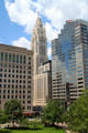 One Columbus Center by NBBJ to right of Huntington Bank, & LeVeque Towers. Columbus, OH.