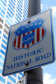 Historic National Road sign in Columbus. Columbus, OH.