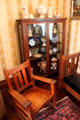 China cabinet & arts and crafts chair at The James Thurber House. Columbus, OH.