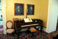 Square grand piano by New England Piano Co. of Boston in parlor of Kelton House Museum. Columbus, OH.