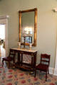 Entry hall mirror, table & chairs at Reese-Peters House. Lancaster, OH.