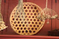 Basket on mantle with dried plants in Kitchen of Whitney home at Historic Kirtland Village. Kirtland, OH.