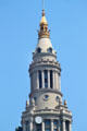 Spire & classical columns of Terminal Tower. Cleveland, OH.