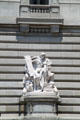 Jurisprudence statue by Daniel Chester French on Old Federal Building. Cleveland, OH.