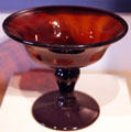 Red glass compote by Mantua Glass Co. of Ohio at Cleveland History Center. Cleveland, OH.