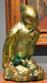 Earthenware greenish luster parrot by Zsolnay Factory of Hungary at Cleveland Museum of Art. Cleveland, OH.