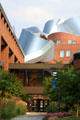 Metal over brick of Frank Gehry's Peter B. Lewis Building at Case Western Reserve University. Cleveland, OH.