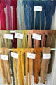 Natural dye color samples displayed in Jonathan Hale House at Hale Farm. Cleveland, OH.