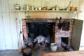 Kitchen fireplace in Saltbox House at Hale Farm. Cleveland, OH.