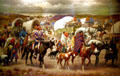 "Trail of Tears" painting by Robert Lindneux showing forced migration of American Indians to Oklahoma in 19th C at Woolaroc Museum. Bartlesville, OK.