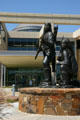 Sculpture group of Native Americans at entrance of Oklahoma History Center. Oklahoma City, OK.