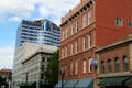 Willamette Block & Romanesque Revival building with Bank of America Center. Portland, OR.