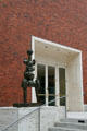 Portland Art Museum Belluschi Building entrance with sculpture. Portland, OR.