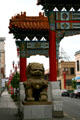 Chinatown gate with lion. Portland, OR.