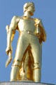 The Pioneer gilded statue by Ulric Ellerhusen atop Oregon State Capitol. Salem, OR