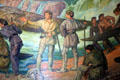 Detail of mural of Lewis & Clark at Celilo Falls in Oregon State Capitol. Salem, OR.