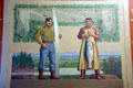 Mural of lumberjack & fisherman by Barry Faulkner at Oregon State Capitol. Salem, OR.