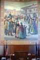 Mural of Oregon admitted to the Union by Frank H. Schwartz in Senate chamber of Oregon State Capitol. Salem, OR.