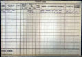 Flight log of Spruce Goose showing single 30-second flight on Nov. 2, 1947 at Evergreen Aviation & Space Museum. OR.