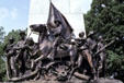 Battle scene on Virginia Memorial at Gettysburg National Military Park. Gettysburg, PA.