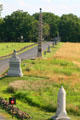 Monuments along Doubleday Ave. from Oak Ridge observation tower at Gettysburg National Military Park. Gettysburg, PA.