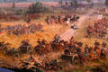 Gettysburg battle cyclorama scene of Union troops rushing to lines. Gettysburg, PA.