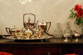 Silver coffee service in dining room of Eisenhower National Historic Site. Gettysburg, PA.