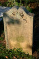 Gravestone with skull & crossbones in graveyard of St. James Episcopal Church. Lancaster, PA.