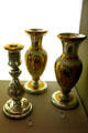 Mercury glass vases & candlestick attrib. to New England Glass Co. at Philadelphia Museum of Art. Philadelphia, PA.