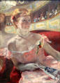 Woman with Pearl Necklace in a Loge by Mary Cassatt at Philadelphia Museum of Art. Philadelphia, PA.