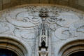 Carved dragon stone relief on Masonic Temple Scottish Rite Cathedral. Scranton, PA.