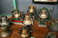 Collection of locomotive bells at Railroad Museum of Pennsylvania. Strasburg, PA.