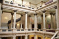 Grand staircase with murals at Carnegie Museum. Pittsburgh, PA.